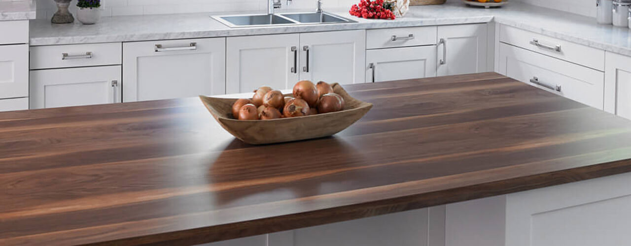 Wide Planked Walnut Laminte Countertop