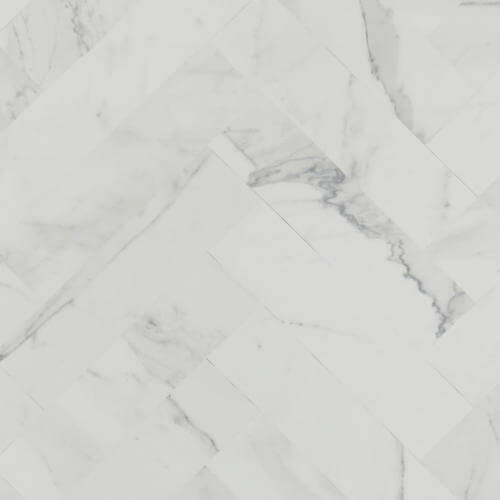 White Marble Herringbone Countertop Swatch