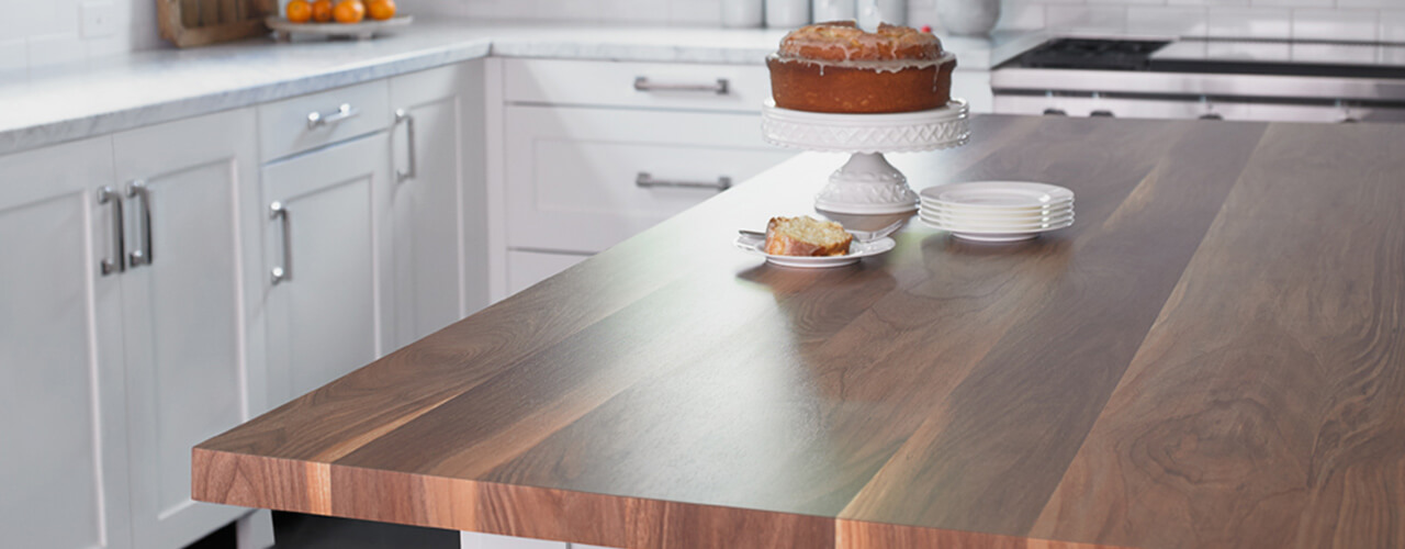 Wide Planked Walnut Countertop Scene