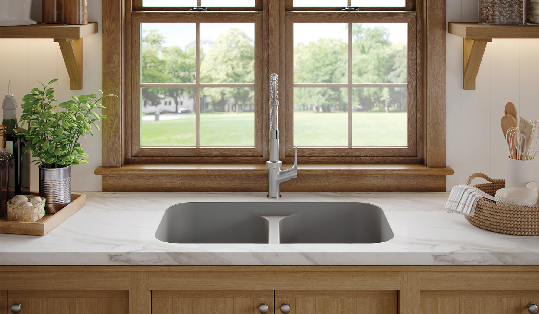 Integrated countertop sink