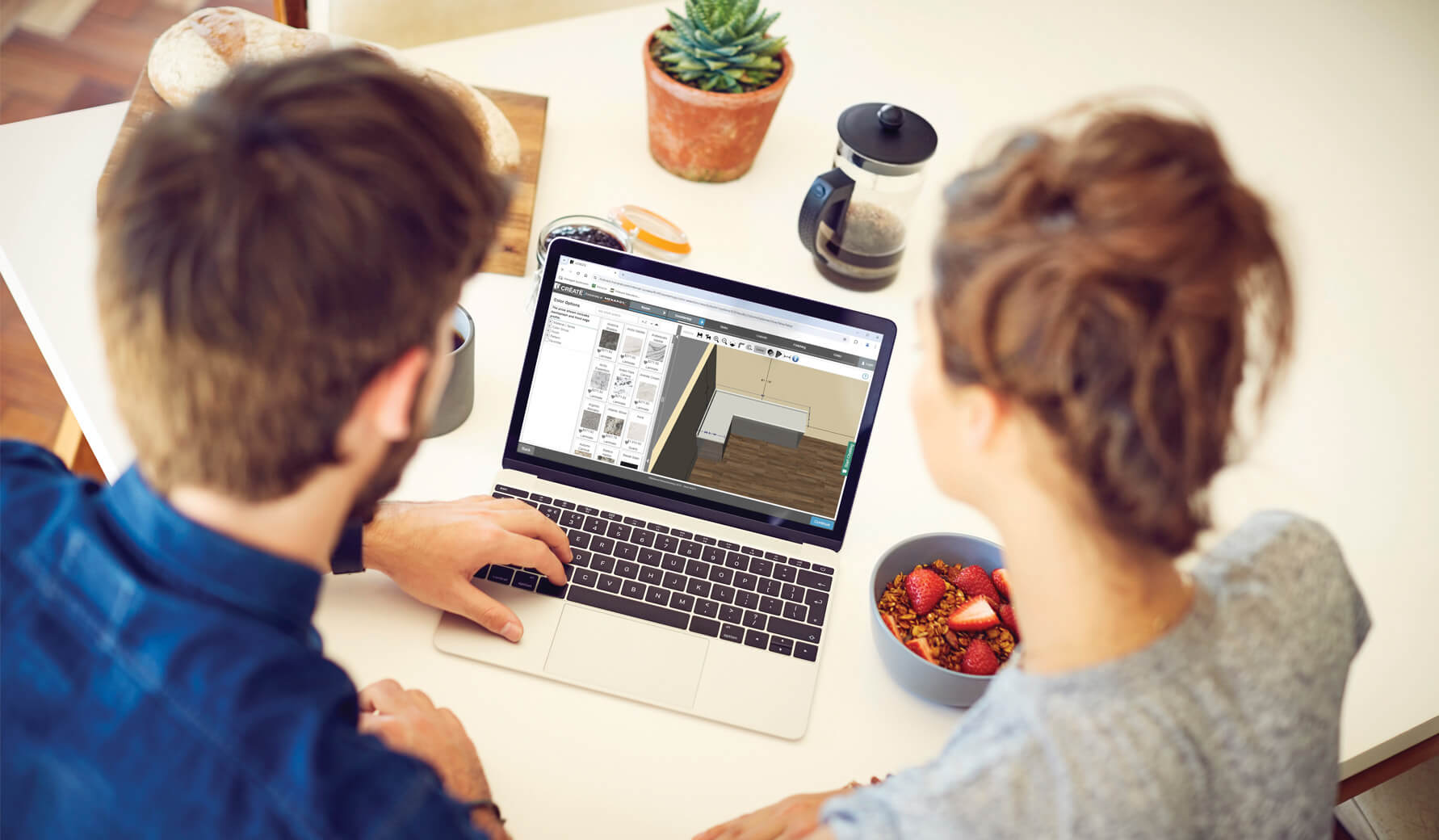 Couple using the Countertops Template Program