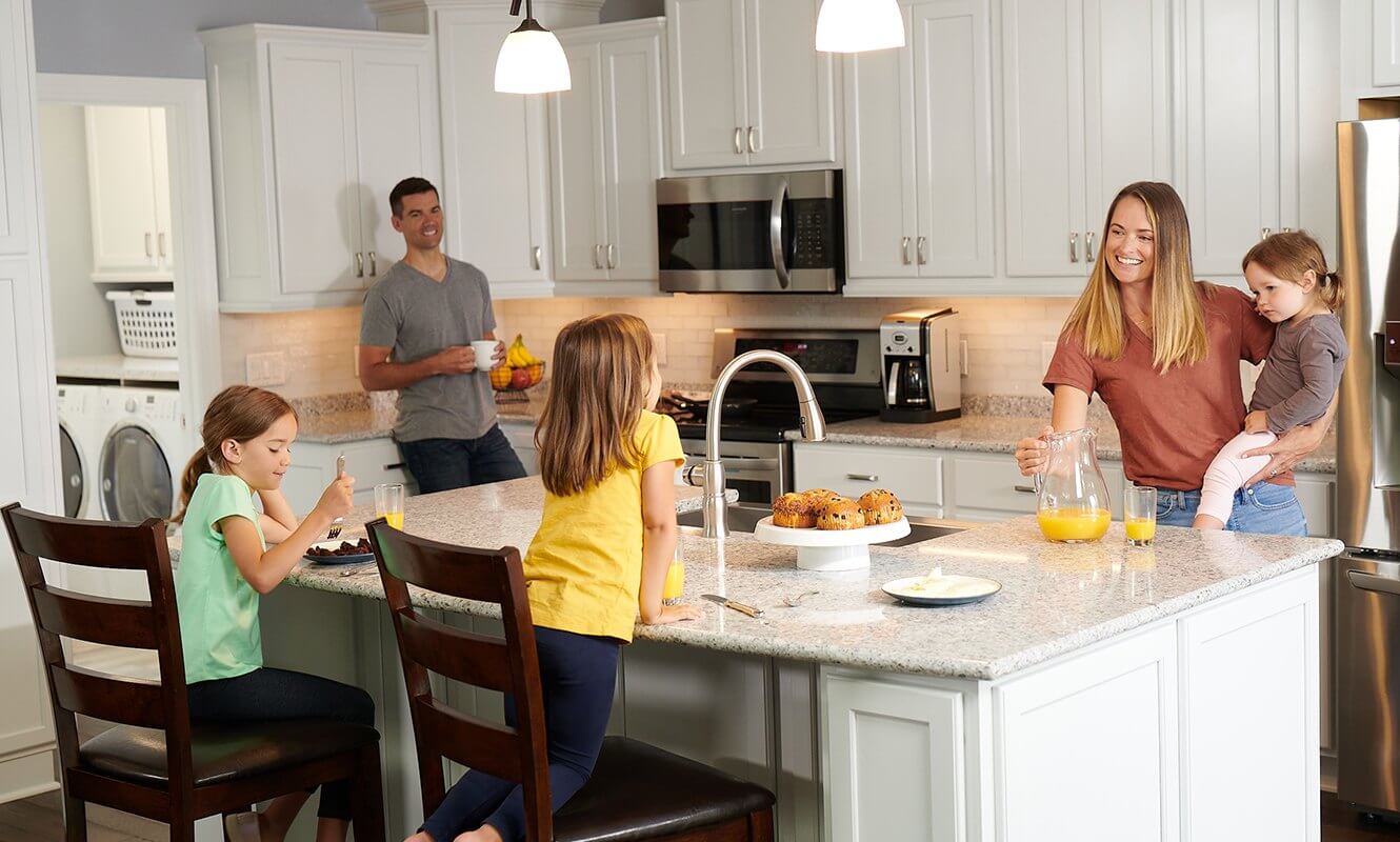 Family In Kitchen