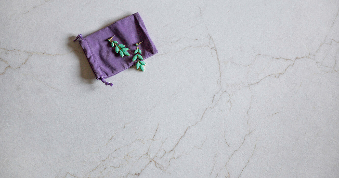 Earrings On Aluma Marble Countertop