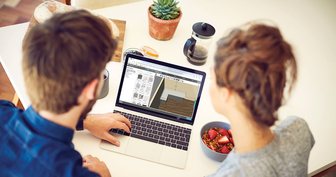 Couple Designing Countertop On UCreate