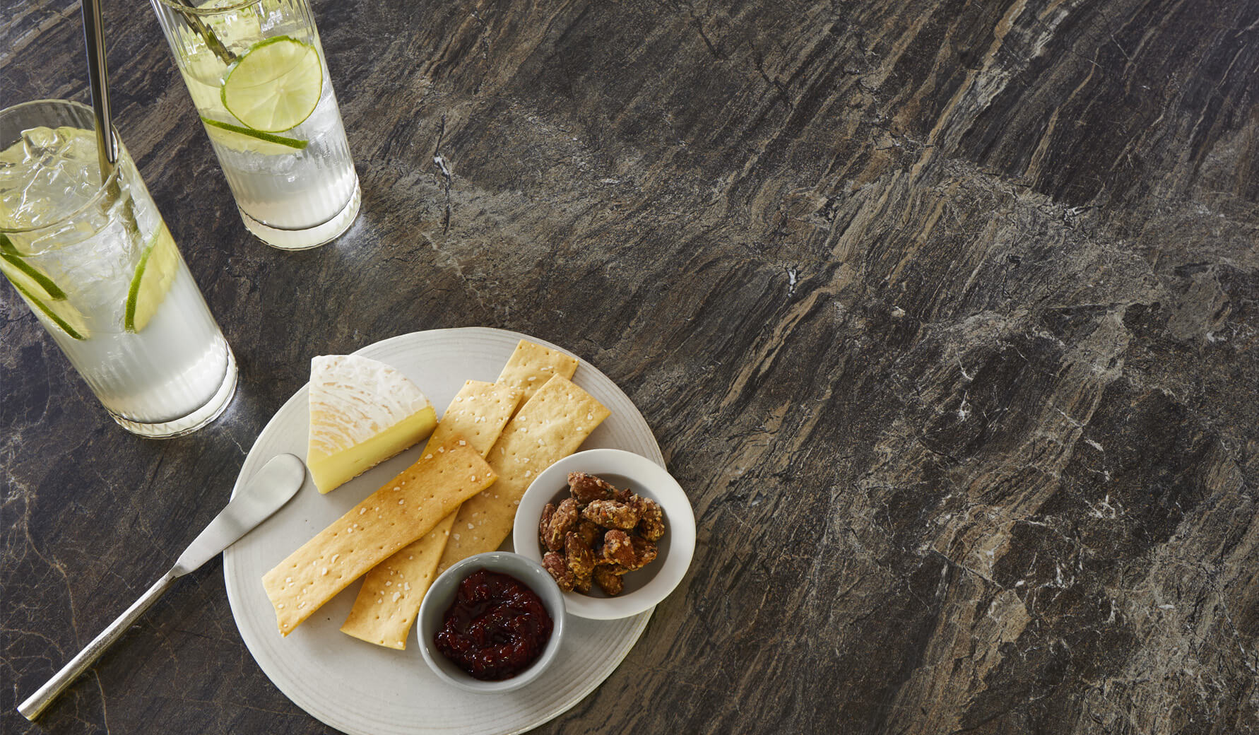 Laminate Countertops with a cheese platter