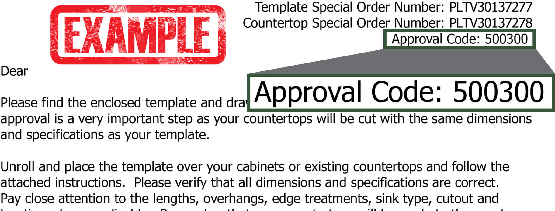 Countertop Approval Code Help