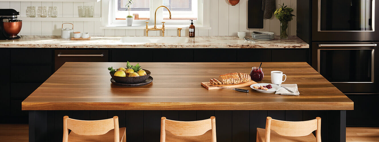 Wide Planked Walnut Kitchen