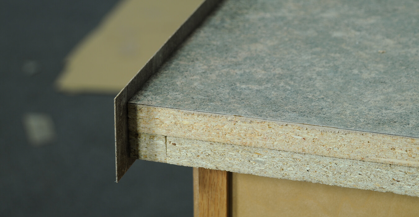 Adhering Laminate Sheet Strip To The Edge Of The Countertop