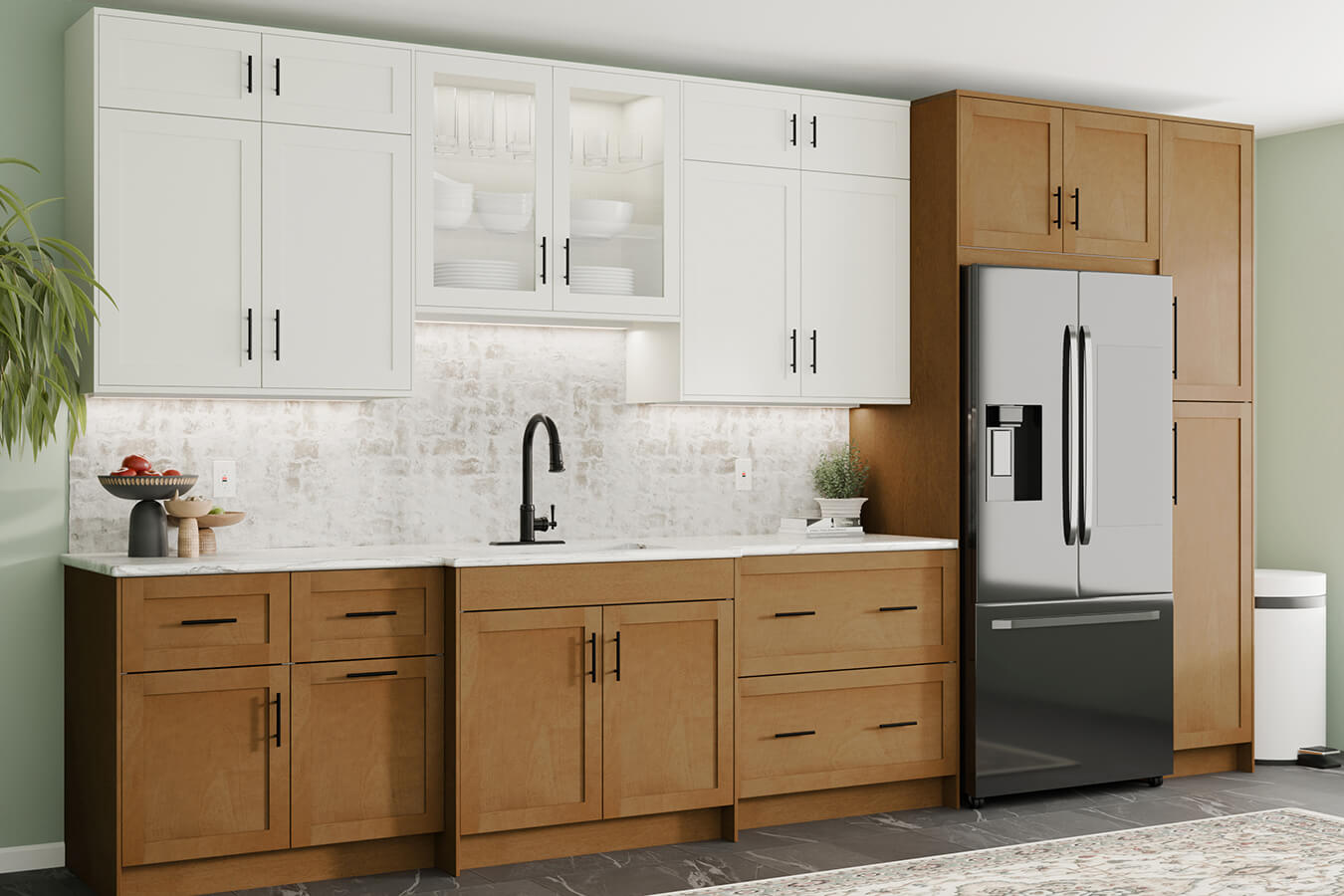 Halmstad Fawn and Warm White Kitchen