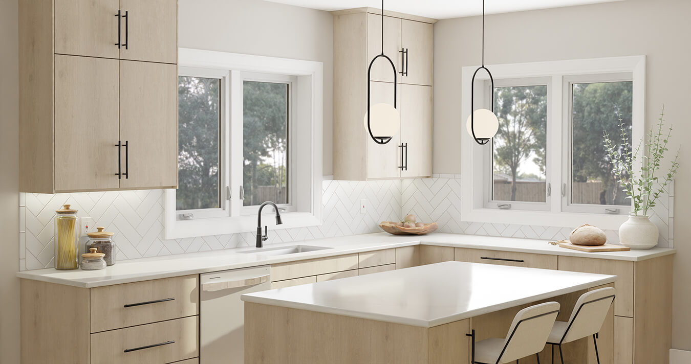 Varsta Canyon and Calacatta Sands Quartz Kitchen