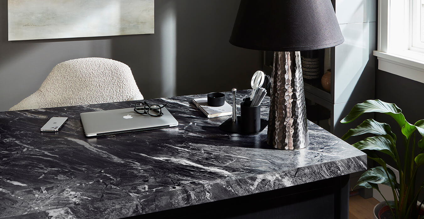 Stormy Night Granite Laminate Desk